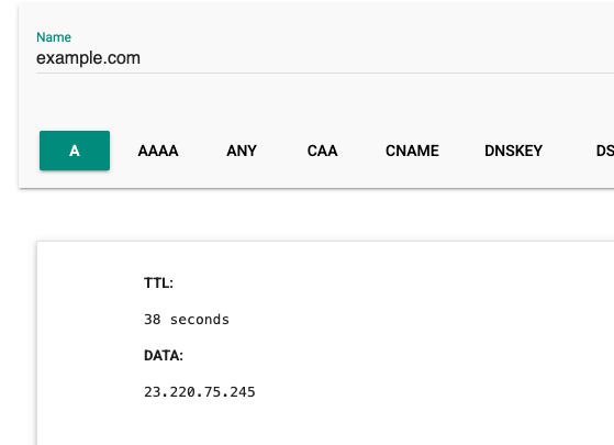 Google Admin Toolbox Dig Interface