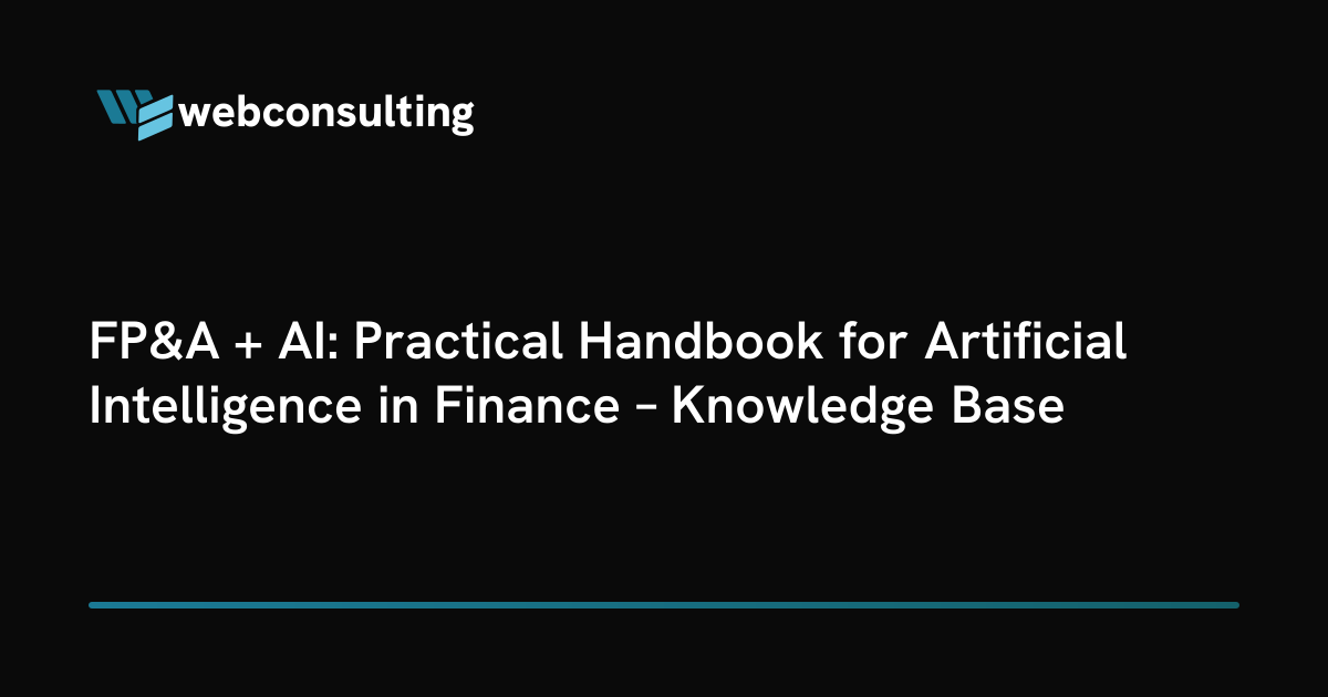 FP&A + AI: Practical Handbook for Artificial Intelligence in Finance ...