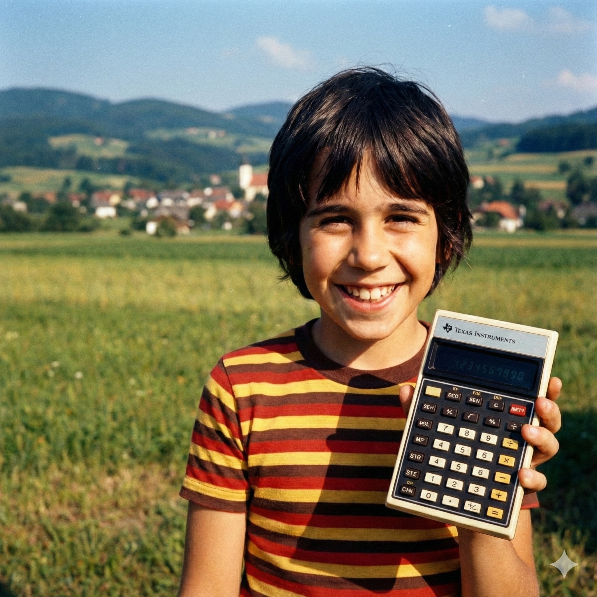 Curt at age 10 with calculator